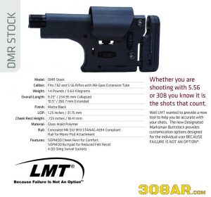 LMT DMR308 STOCK for 308AR and AR-10 rifles